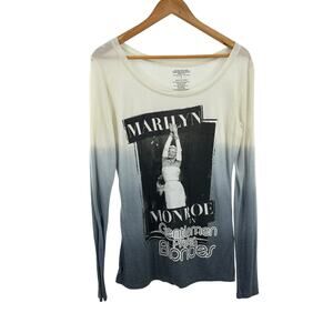 Marilyn Monroe Gentleman‎ Prefer Blondes Long Sleeve Top Blouse Women's Size L